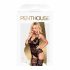 Lace and Fishnet Strapped Set (Black) - Penthouse Hottie 