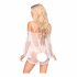 Lace Off-Shoulder Dress and Thong (White) - Penthouse Lip Smacker 