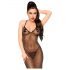 Penthouse Love on Fire - Shimmering Sheer Bodystocking with Thong (Black) - L/XL