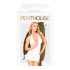 Penthouse Earth-shaker - Halterneck Ruched Dress and Thong (White) 