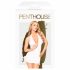 Penthouse Earth-shaker - Halterneck Ruched Dress and Thong (White)  - M/L