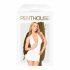 Penthouse Earth-shaker - Halterneck Ruched Dress and Thong (White)  - L/XL