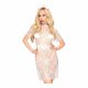 Lace Penthouse Poison Cookie Dress with Thong and Hair Accessory (White)  - L/XL