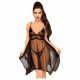 Penthouse Naughty Doll - Lace Dress and Thong (Black)  - M/L