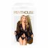 Penthouse Hypthotic Power - Lace Short Robe and Thong (Black)  - XL