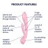 Satisfyer Triple Oh - Rechargeable Clitoral Vibrator (Pink) 