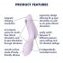 Satisfyer Curvy Trinity 2 - Rechargeable Air Pulse 2-in-1 Vibrator (Purple)