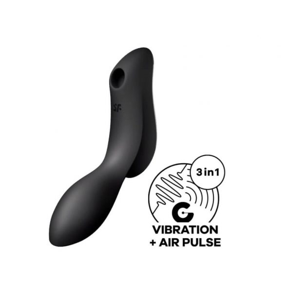 Satisfyer Curvy Trinity 2 - Rechargeable Air Pulse 2in1 Vibrator (Black) 