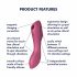 Satisfyer Curvy Trinity 3 - Rechargeable Air Pulse 2in1 Vibrator (Red) 