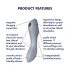 Satisfyer Curvy Trinity 3 - Rechargeable Air-Pulse 2in1 Vibrator (Grey) 