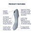 Satisfyer Curvy Trinity 3 - rechargeable air-pulse 2-in-1 vibrator (grey)