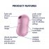 Satisfyer Cotton Candy - Rechargeable Air Pulse Clitoral Vibrator (Purple) 