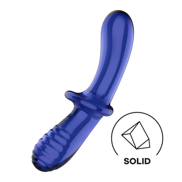 Satisfyer Double Crystal - Double-Ended Glass Dildo (Blue)