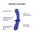 Satisfyer Double Crystal - Dual-Ended Glass Dildo (Blue) 