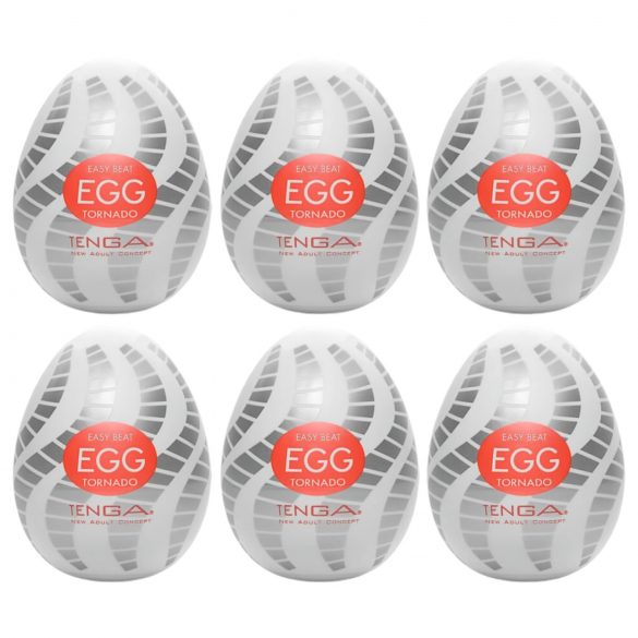 TENGA Egg Tornado - Pack of 6 Egg-Shaped Personal Massagers 