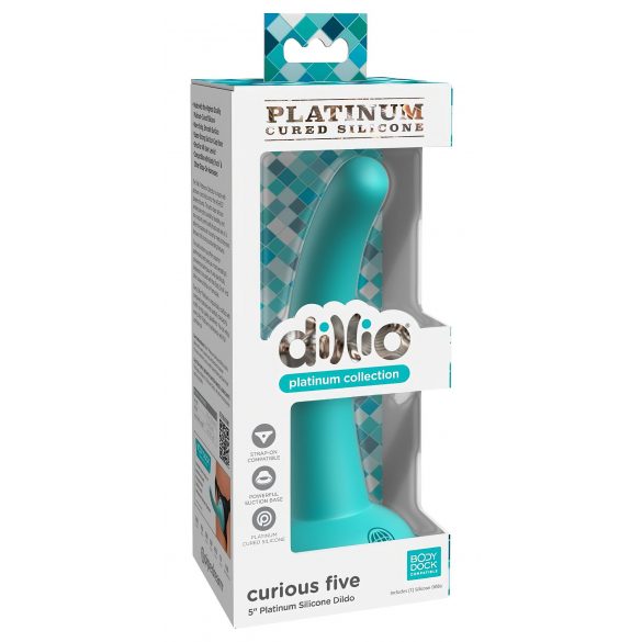 Dillio Curious Five - Suction Cup Silicone Dildo (15cm) - Turquoise 