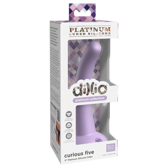 Dillio Curious Five - Suction Cup Silicone Dildo (15cm) - Purple