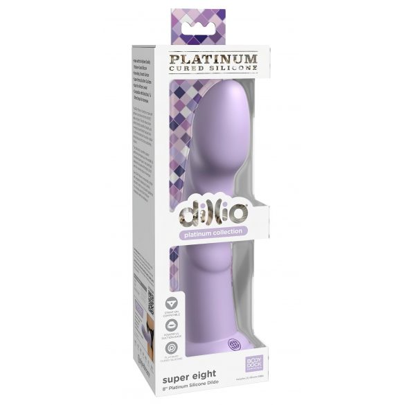 Dillio Super Eight - Suction Cup Silicone Dildo (21cm) - Purple 