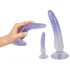 Crystal Clear - Anal Trainer Dildo Set - 3 Pieces (Translucent Blue)