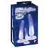 Crystal Clear - Anal Trainer Dildo Set - 3pcs (Transparent-Blue) 