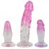 Crystal Clear - Anal Trainer Set - 3pcs (Transparent-Pink) 