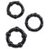 Lonely Stay Hard - Penis Ring Set - Black (3 Pieces) 