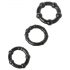 Lonely Stay Hard - Penis Ring Set - Black (3 Pieces) 