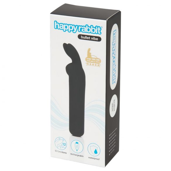 Happy Rabbit Bullet - Rechargeable Bunny Vibrator (Black) 