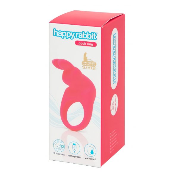 HappyRabbit Cock - Rechargeable Vibrating Cock Ring (Pink) 