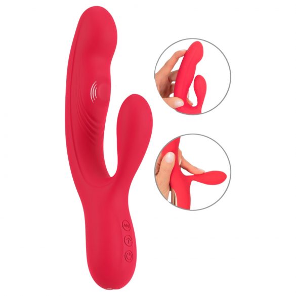 Smile Thumping Rabbit - rechargeable 3 motor vibrator (red) 