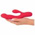 Smile Thumping Rabbit - rechargeable 3 motor vibrator (red) 