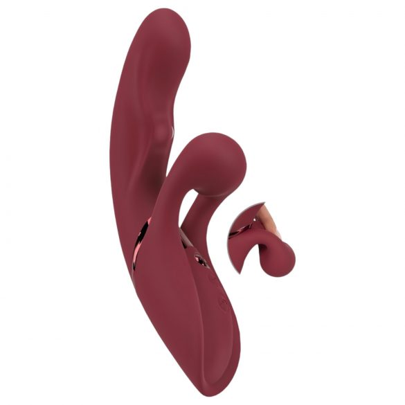 Javida 2-in-1 Rabbit Vibrator - Rechargeable (Red) 