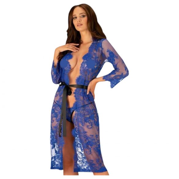 Obsessive Cobaltess - Lace Kimono (Blue)  - L/XL