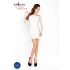 Passion BS025 - Long-sleeve Mini Dress (White) - S-L 