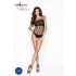 Passion BS035 - Open Mesh Bodysuit with Shoulder Straps (Black) - S-L 