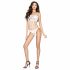 Passion BS035 - Open Mesh Bodysuit with Shoulder Straps (White) - S-L 