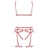 Passion Magali - Decorative Body Harness Set - 3 Pieces (Red)  - L/XL