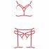 Passion Magali - Decorative Body Harness Set - 3 Pieces (Red)  - L/XL