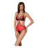 Peonia Passion - Side Cut Bodysuit (Red-Black) 