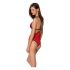 Peonia Passion - Side Cut Bodysuit (Red-Black) 