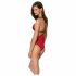 Peonia Passion - Side Cut Bodysuit (Red-Black) 