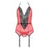 Passion Peony - Top and Thong (Red-Black) 