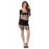 Passion BS105 - Mesh Mini Dress with Holes (Black) - S-L