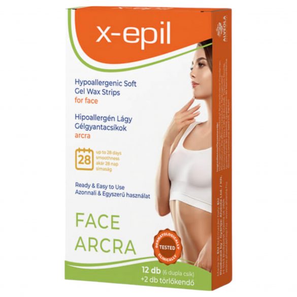 X-Epil - Ready-to-Use Hypoallergenic Facial Wax Strips (12pcs) 