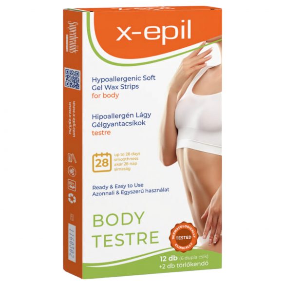 X-Epil - Ready-to-use Hypoallergenic Gel Wax Strips - Body (12 pcs)