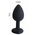 Sunfo - silicone anal dildo with heart-shaped gem (black-pink)