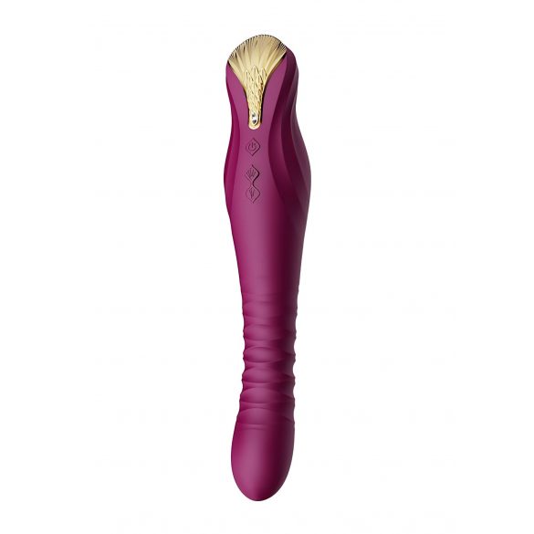 ZALO King - Rechargeable, Waterproof, Thrusting Vibrator (Purple) 