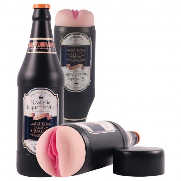 Lonely - Lifelike Fleshlight in Beer Bottle (Natural-Black) 