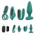 Sex HD - Rechargeable, Radio-Controlled, 4-Piece Vibrator Set (Turquoise) 