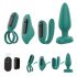 Sex HD - rechargeable, remote-controlled, 4-piece vibrator set (green)